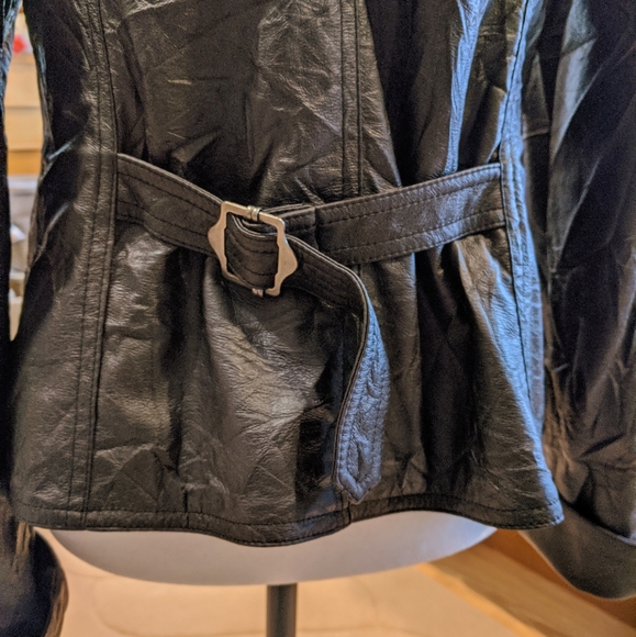 NWT Black Faux Leather Jacket - Picture 6 of 6